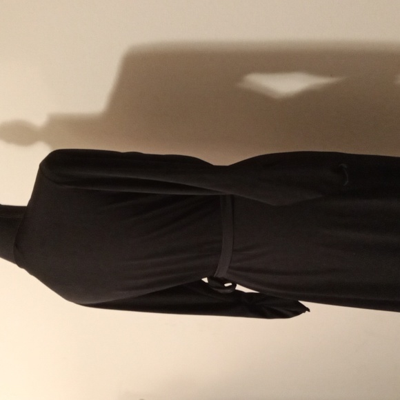 Studio M Black FLATTERING Long Sleeve Classic Stretchy Jersey Wrap Dress Size M - Picture 8 of 8